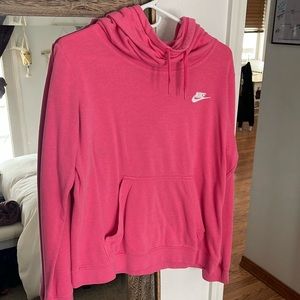 Pink Nike cowl neck hoodie